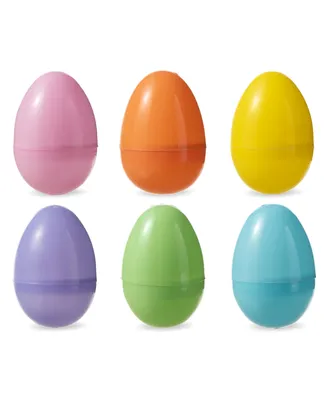 Glitzhome 60 Pack 3" H Easter Plastic Fillable Eggs in 6 Assorted Colors, 10 of Each