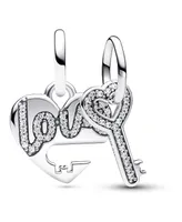 Pandora Sterling Silver Love Heart and Key Splittable Charm