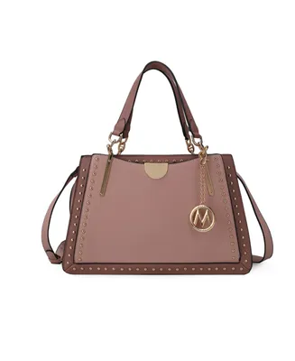 Mkf Collection Aubrey Color Block Multi Compartment Satchel Handbag by Mia K