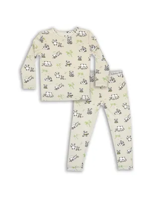 Bellabu Bear Unisex Kids Panda Set of 2 Piece Pajamas