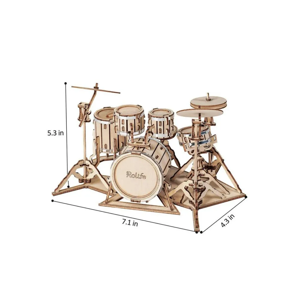 Diy 3D Wood Puzzle - Drum Kit - 246pcs