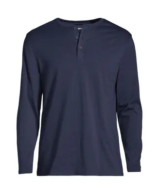 Lands' End Men's Big & Tall Supima Jersey Long Sleeve Henley T-Shirt