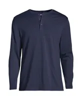 Lands' End Men's Big & Tall Supima Jersey Long Sleeve Henley T-Shirt