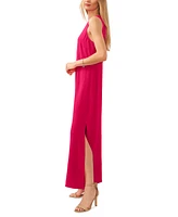 Msk Women's Round-Neck Sleeveless Side-Slit Maxi Dress