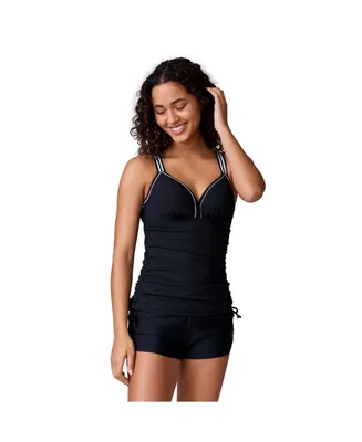Free Country Women's Track Stripe Tankini Top