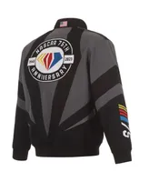 Men's Jh Design Black Nascar 75th Anniversary Twill Uniform Full-Snap Jacket