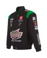 Men's Jh Design Black Ty Gibbs Interstate Batteries Twill Uniform Full-Snap Jacket