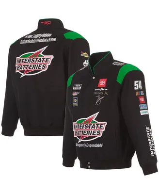 Men's Jh Design Black Ty Gibbs Interstate Batteries Twill Uniform Full-Snap Jacket