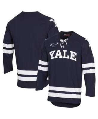 Men's Under Armour Navy Yale Bulldogs Ua Replica Hockey Jersey