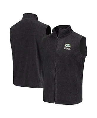 Men's Gray Green Bay Packers Houston Fleece Team Full-Zip Vest