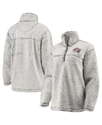 Women's G-iii 4Her by Carl Banks Gray Columbus Blue Jackets Sherpa Quarter-Zip Pullover Jacket