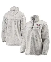 Women's G-iii 4Her by Carl Banks Gray Columbus Blue Jackets Sherpa Quarter-Zip Pullover Jacket