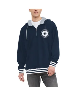 Men's Tommy Hilfiger Navy Dallas Cowboys Aaron Quarter-Zip Hoodie