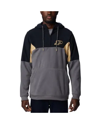 Men's Columbia Charcoal Purdue Boilermakers Lodge Quarter-Zip Hoodie