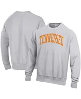 Men's Champion Heathered Gray Tennessee Volunteers Big and Tall Reverse Weave Fleece Crewneck Pullover Sweatshirt