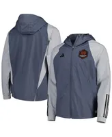 Men's adidas Charcoal Houston Dynamo Fc All-Weather Raglan Hoodie Full-Zip Jacket