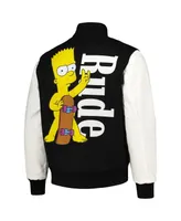 Men's Freeze Max Black The Simpsons Rude Full-Zip Varsity Jacket