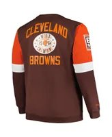 Men's Mitchell & Ness Brown Cleveland Browns Big and Tall Fleece Pullover Sweatshirt