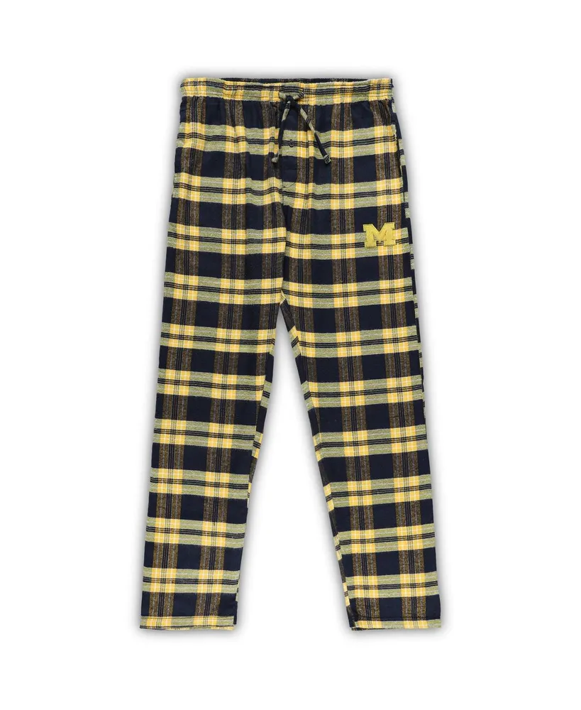 Men's Profile Navy, Maize Michigan Wolverines Big and Tall 2-Pack T-shirt Flannel Pants Set