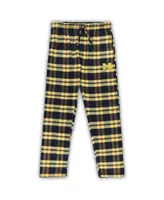 Men's Profile Navy, Maize Michigan Wolverines Big and Tall 2-Pack T-shirt Flannel Pants Set