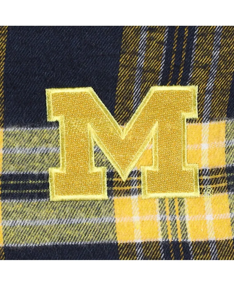 Men's Profile Navy, Maize Michigan Wolverines Big and Tall 2-Pack T-shirt Flannel Pants Set