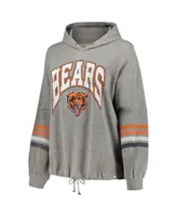 Women's '47 Brand Heather Gray Distressed Chicago Bears Plus Upland Bennett Pullover Hoodie