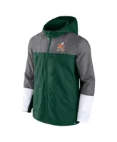 Men's Fanatics Green, Gray Miami Hurricanes Game Day Ready Full-Zip Jacket