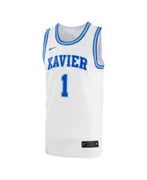 Men's Nike #0 White Xavier Musketeers Replica Basketball Jersey