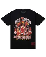 Men's Mitchell & Ness Dominique Wilkins Black Atlanta Hawks Hardwood Classics Bling Concert Player T-shirt