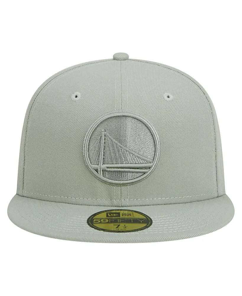 Men's New Era Light Green Golden State Warriors Sage Color Pack 59FIFTY Fitted Hat