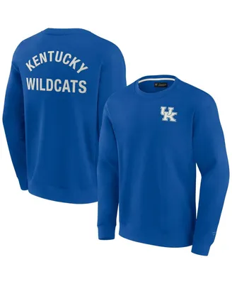 Men's and Women's Fanatics Signature Royal Kentucky Wildcats Super Soft Pullover Crew Sweatshirt