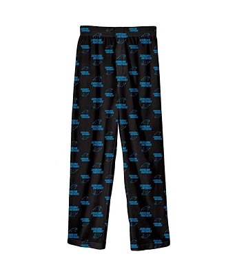 Big Boys Black Carolina Panthers Team-Colored Printed Pajama Pants