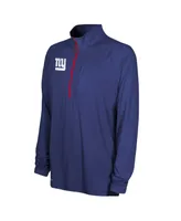 Men's Royal New York Giants Combine Authentic Raglan Quarter-Zip Top