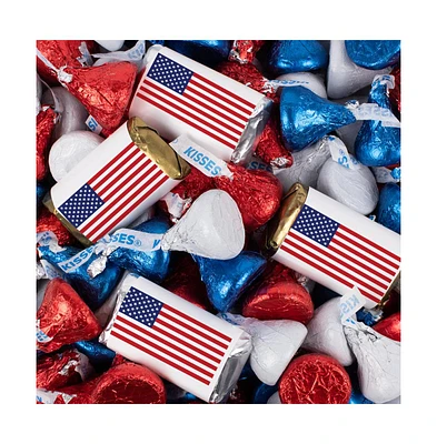 131 Pcs Patriotic Candy Red White & Blue Hershey's Chocolate Mix (1.65 lb.) - By Just Candy - Assorted pre