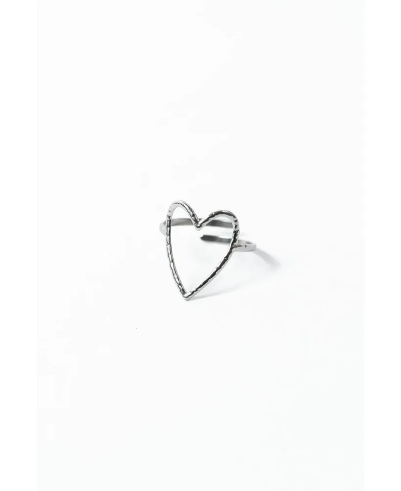 316L Love That For You Silver-Tone Heart Ring