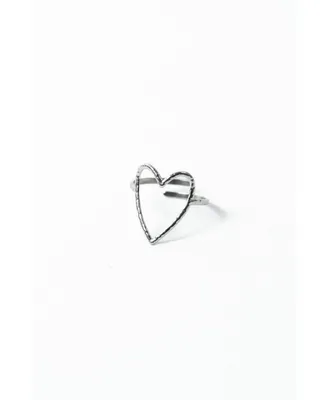 316L Love That For You Silver-Tone Heart Ring