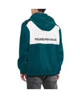 Men's Tommy Hilfiger Kelly Green, White Philadelphia Eagles Carter Half-Zip Hooded Top