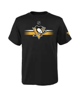 Big Boys Fanatics Black Pittsburgh Penguins Authentic Pro Logo T-shirt