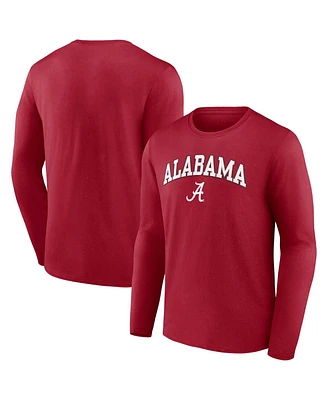 Men's Fanatics Crimson Alabama Crimson Tide Campus Long Sleeve T-shirt