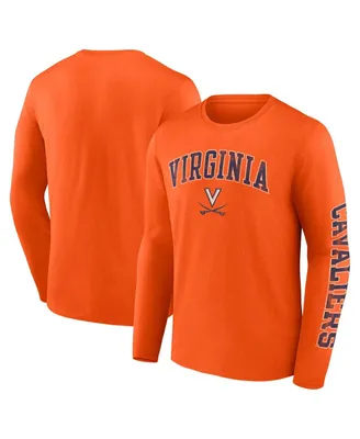 Men's Fanatics Orange Virginia Cavaliers Distressed Arch Over Logo Long Sleeve T-shirt