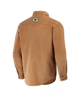 Men's Nfl x Darius Rucker Collection by Fanatics Tan Green Bay Packers Western Full-Snap Shirt