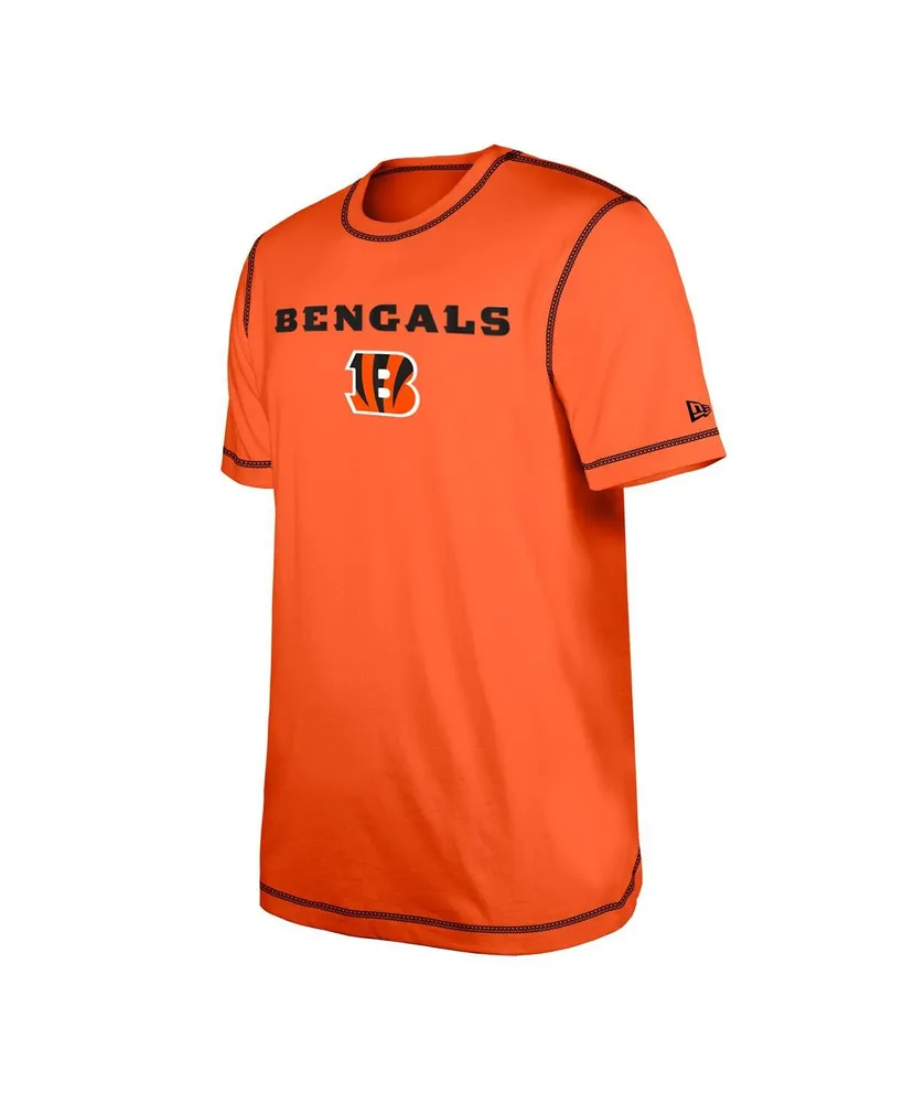 Men's New Era Orange Cincinnati Bengals Third Down Puff Print T-shirt