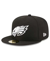 Men's New Era Black Philadelphia Eagles Main Patch 59FIFTY Fitted Hat