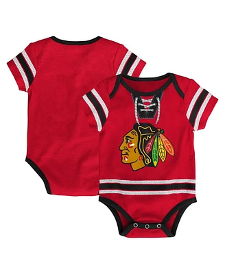 Infant Boys and Girls Red Chicago Blackhawks Hockey Jersey Bodysuit