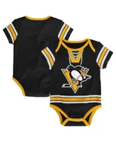 Infant Boys and Girls Black Pittsburgh Penguins Hockey Jersey Bodysuit