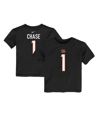 Toddler Boys and Girls Nike Ja'Marr Chase Black Cincinnati Bengals Player Name and Number T-shirt