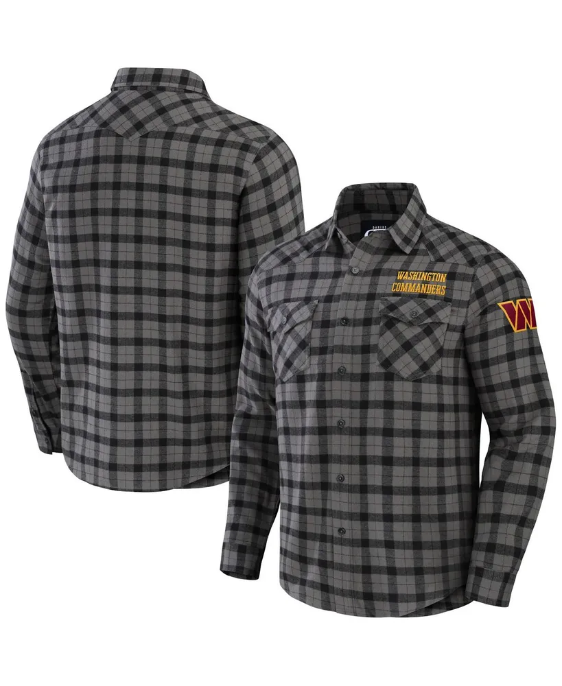 Men's Nfl x Darius Rucker Collection by Fanatics Gray Washington Commanders Flannel Long Sleeve Button-Up Shirt
