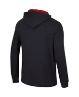 Men's Colosseum Black Alabama Crimson Tide Affirmative Thermal Hoodie Long Sleeve T-shirt