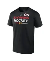 Men's Fanatics Connor Bedard Black Chicago Blackhawks Authentic Pro Prime Name and Number T-shirt