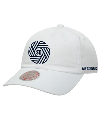 Men's and Women's Mitchell & Ness White San Diego Fc Flow Adjustable Dad Hat